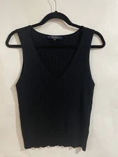 rachel roy Vest  v neck Women’s Top Black Knit Size L Rayon , Polyester