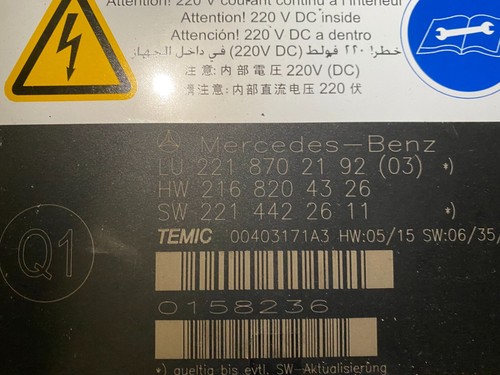 Mercedes Benz W221 S-Class Control Unit Front Seat 2218702192 - Picture 3 of 3