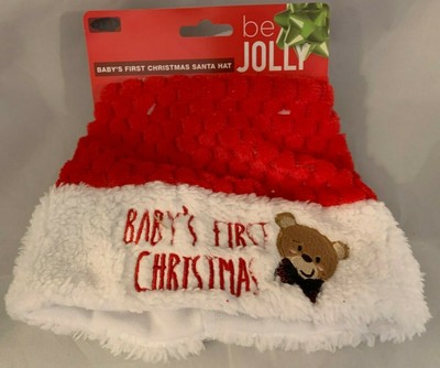 baby's first christmas santa hat