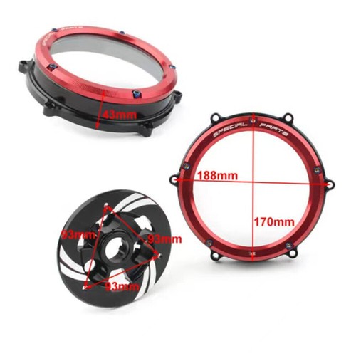 Racing Clear Clutch Cover&Spring Retainer kit for Ducati Panigale V4 S 2018-2023 - Picture 3 of 22