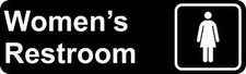 10x3 Women's Restroom Sticker Vinyl Business Door Sign Bathroom Stickers Signs