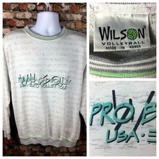 Vintage 80s 90s Wilson Pro Beach Volleyball Team USA Euro Sweatshirt Soft Thin