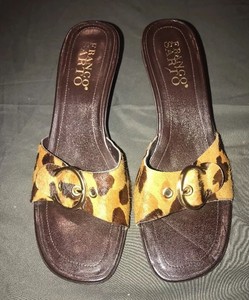 franco sarto leopard slides