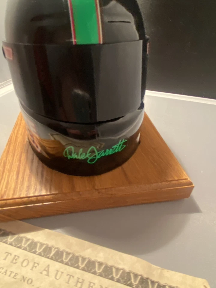 Casco Simpson Dale Jarrett Interstate Batteries #18 con base de madera Foto 3 de 4