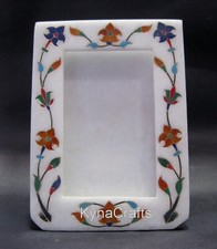 Photo Frame Inlaid with Genstone White Marble Picture Frame for Home 7x5 Inches