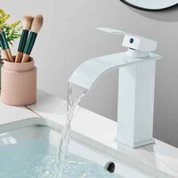 Waschtischarmatur Weiß Einhebelmischer Mischbatterie Bad Wasserfall Wasserhahn
