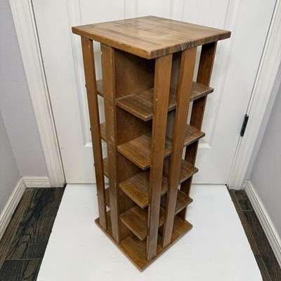 Napa Valley Box Wood 200 CD Storage Rotating Revolving Carousel Tower Holder
