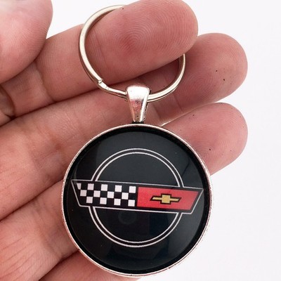 Vintage Chevrolet C4 Corvette Emblem Badge (1983-1996) 1.2'' Diameter Keychain