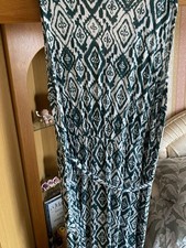 Maxi Dress by TU Size 18 Polyester In Green/White Pattern Excellent Condition