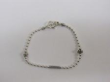 Designer LAGOS Sterling Silver Caviar Icon Ball Chain Bracelet, 6 " Size