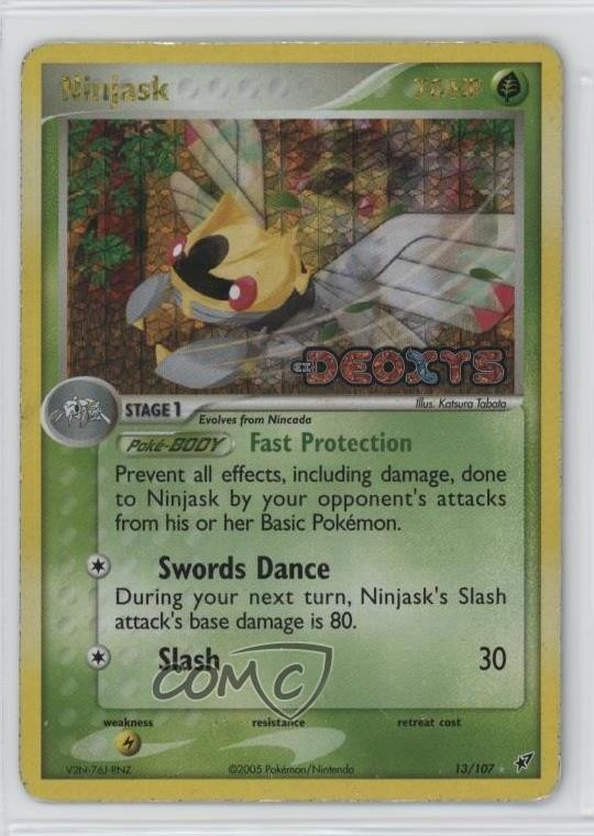 Ninjask Reverse Foil Pokémon EX Deoxys #13 2005