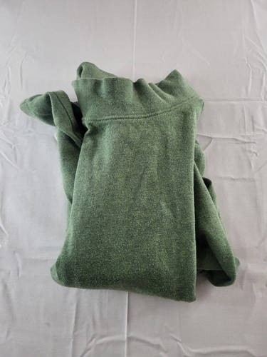 LL Bean Pullover Mens Size Medium Hunter Green Mock Neck Long Sleeve Sweater - Picture 13 of 13