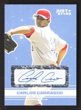 2008 Just Auto Carlos Carrasco Just Stars Auto /100 Phillies TV2701