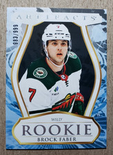 2023-24 Upper Deck Artifacts Brock Faber RC /999 Minnesota Wild Rookie #189