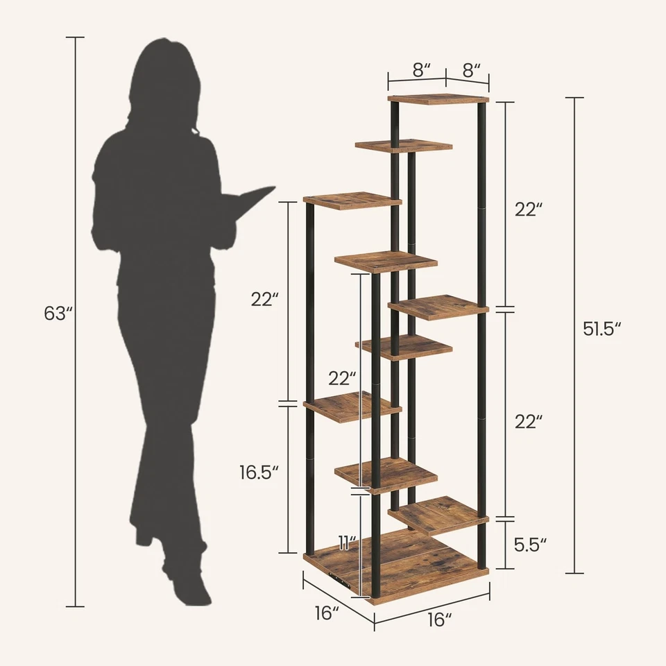 Soporte para plantas de 10 niveles interior, estante para plantas de esquina en niveles soporte para flores para vivir... Foto 2 de 4