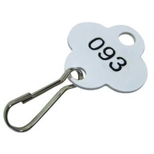 Manufacturer Varies Key Tag, White, Plastic, Shamrock, Nickel Plated 100 PK