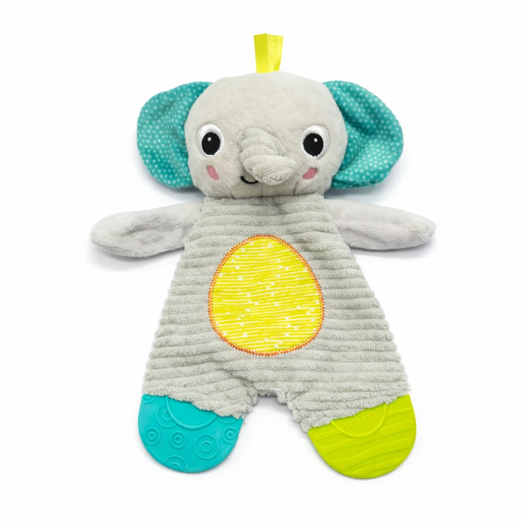 Bright Starts Grey Elephant Baby Teething Comforter Security Blanket Lovey Toy