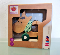 Eichhorn Baby Hipp Schiebe-Esel Schiebetier Holz Silikon 1+ Jahr OVP NEU
