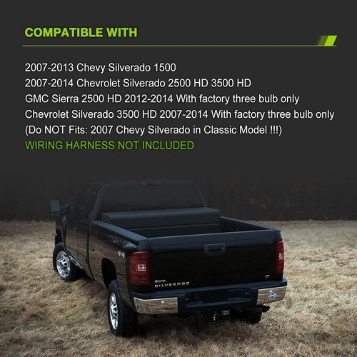 Luces traseras compatibles con Chevy Silverado 1500 2500 HD 3500 HD 2007 rojo oscuro - Imagen 2 de 7