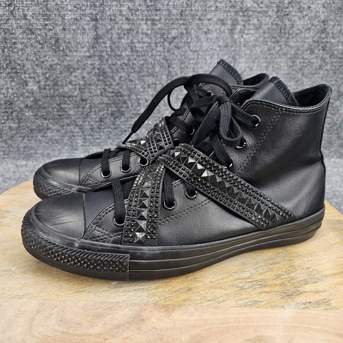 Scarpe Converse CT All Star Punk Strap Ciao da donna taglia 9,5 triple in pelle nera - Foto 9 di 15