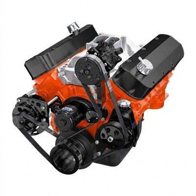 Black Big Block Chevy Serpentine System, Electric Water Pump 396 427 454 BBC 