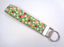 Handmade Retro Floral Fabric Key Fob, Keychain, Key Lanyard
