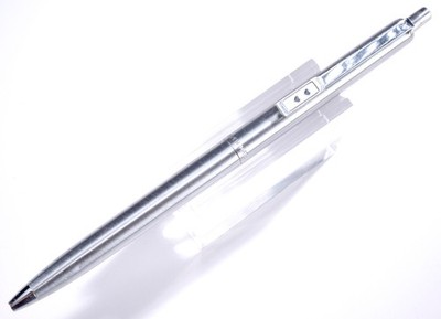 Vintage PAPER MATE Profile Slim Grip Ballpoint Pen Brush Steel - Made In USA #98