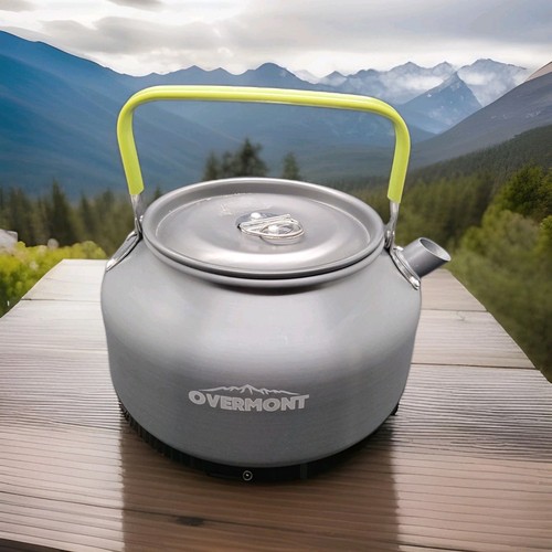 Camping Kettle Metal Teapot by Overmont, 0.8L, Light, Silicone Handle,