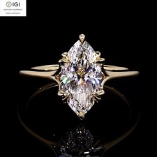 2.50Ct IGI EVS1 Marquise Lab Grown Diamond Engagement Ring 925 Sterling Silver