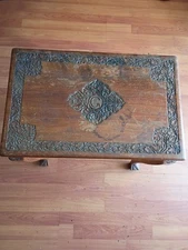 Vintage Wooden Carved Table European Table  Antique