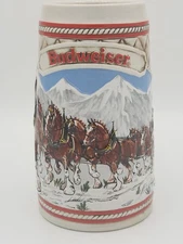 1985 Anheuser Busch BUDWEISER Series "A" Ceramarte CLYDESDALE Holiday Beer Stein