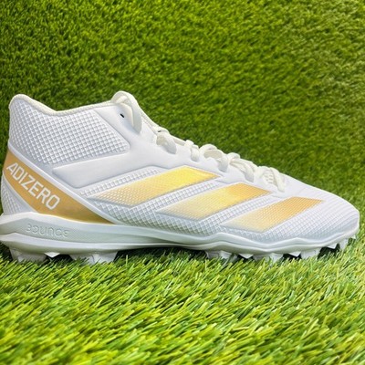 Adidas‎ Adizero Impact.2 MD Football Shoes Mens 11 White Gold Cleats IF5106 New Adidas Adizero Impact.2 MD Football Cleats Mens Size 11  main image 4