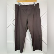 Eileen Fisher Ponte Knit Wide-Leg Pill On Stretch Pant Brown Size Large