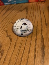 Domed Paperweight Blue Bird Art Insert Collectible Art Glass Home Decor.