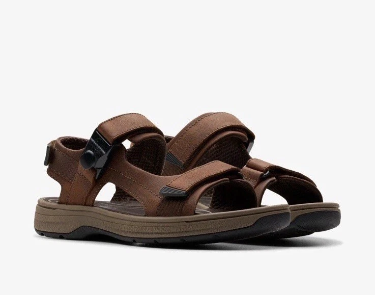 Sandali Clarks uomo SALTWAY TRAIL in pelle marrone scuro taglia UK 8 5 G EU 42 5
