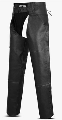 Vintage schwarze Leder Motorrad Biker Chaps Größe 30'' Neu