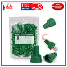 Winged Green Ground Wire Nuts Connectors w Hole 600PCS Easy Twist-On Electrical