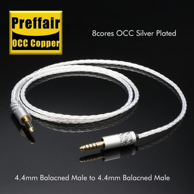 8Core OCC Copper 4.4mm Male to Male Balanced Adapter Cable Headphone Cable
