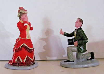 Lemax Caddington Village Figurines - The Proposal, Set Of 2 #22141