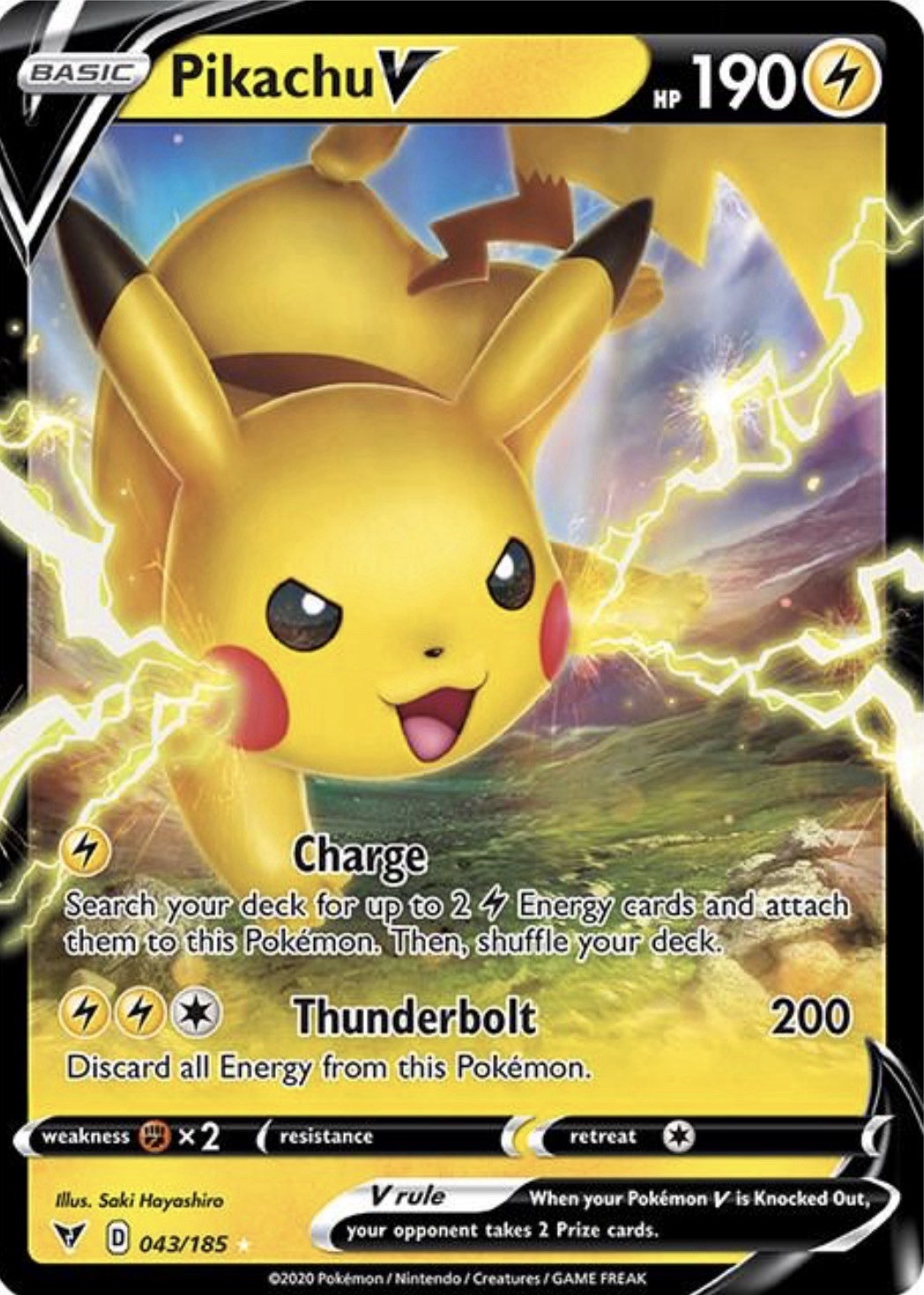 Pikachu V 043/185 Swsh04: Vivid Voltage Holo