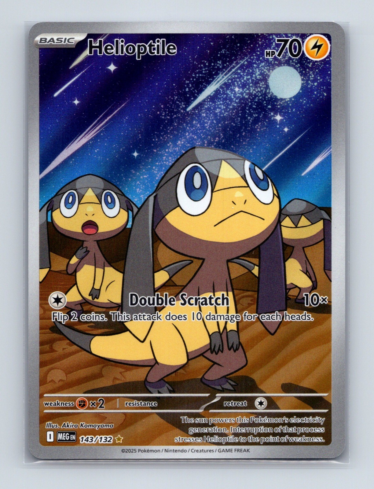 2025 Pokemon Helioptile ME01: Mega Evolution 143/132 Holo Illustration Rare NM