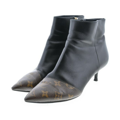 Louis Vuitton Women's Booties EU38 Black 10cm Height 5cm Heel