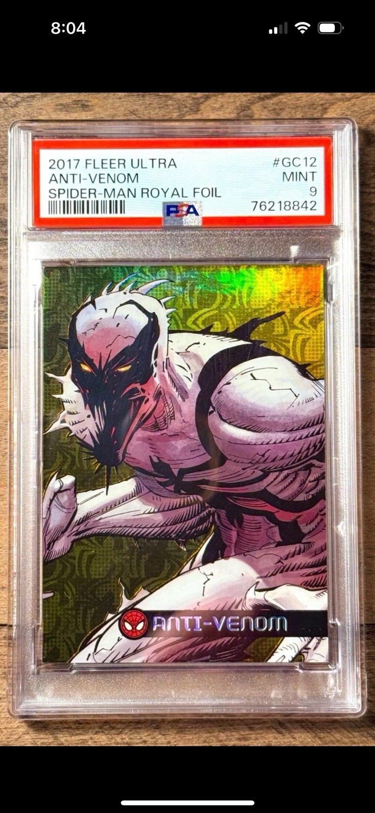 2017 Fleer Ultra Spider-Man Anti-Venom Royal Foil #’d/99 PSA 9 Pop 5