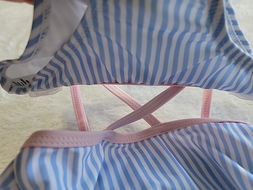 NWT Baby Girls Tankini 12 Month Swim Bathing Suit UPF 50+ Striped 2 Pcs - Picture 5 of 7