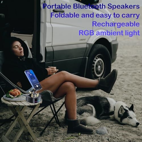 Bluetooth Speaker with Wireless Charging and Cell Phone Stand,Best Black - Photo 6 sur 7