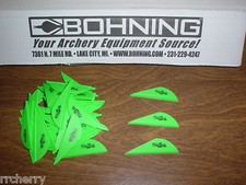 12 Bohning 2" BLAZER Arrow Arrows fletching VANES Archery NEON GREEN