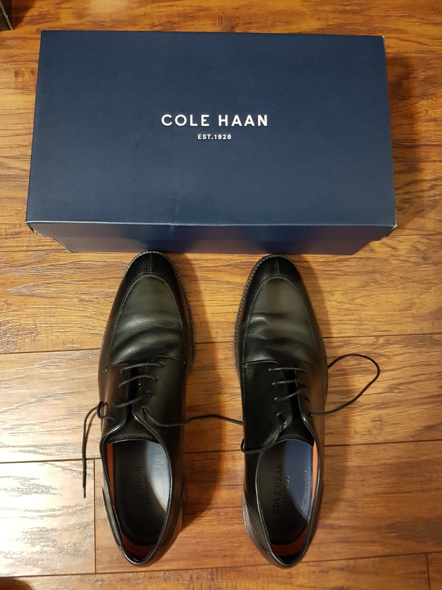 COLE HAAN/ BLACK DRESS SHOES/ CAPPS PATENT LEATHER BLACK 