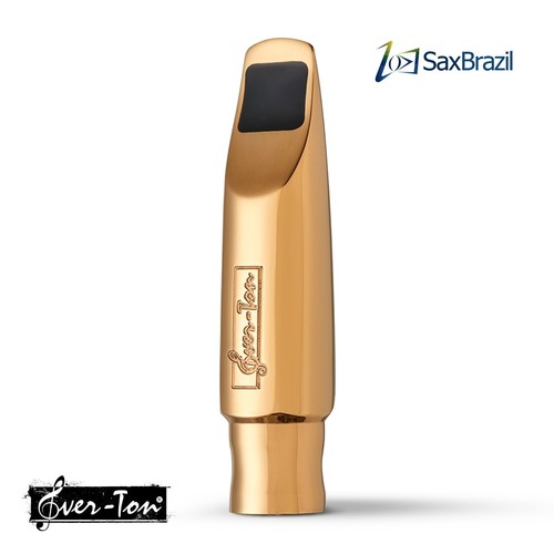 Ever-Ton Full Pop 7 Metal Gold Alto Sax Mouthpiece with Lig & Cap Made in Brazil - Foto 4 di 7