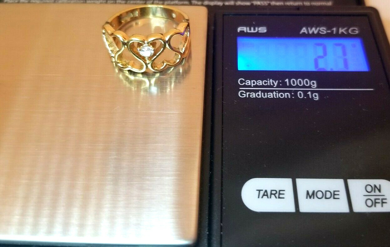 Awesome Multi Heart Rhinestone Ring Cocktail Swir… - image 5