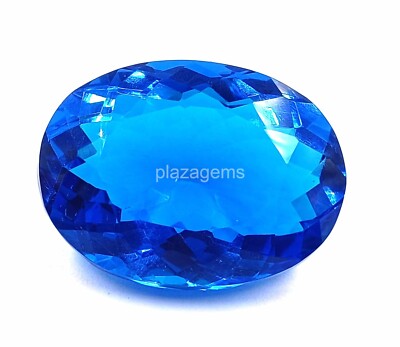 Lab Grown 102 Ct Certified Oval Cut Transparent Blue Topaz Loose Gemstone 4AUO